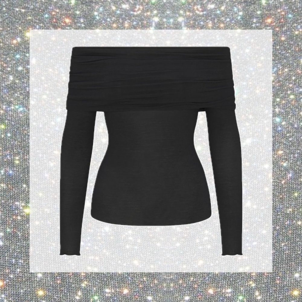 SKIMS Off The Shoulder Top in Onyx size S NWT!!! - Picture 2 of 7